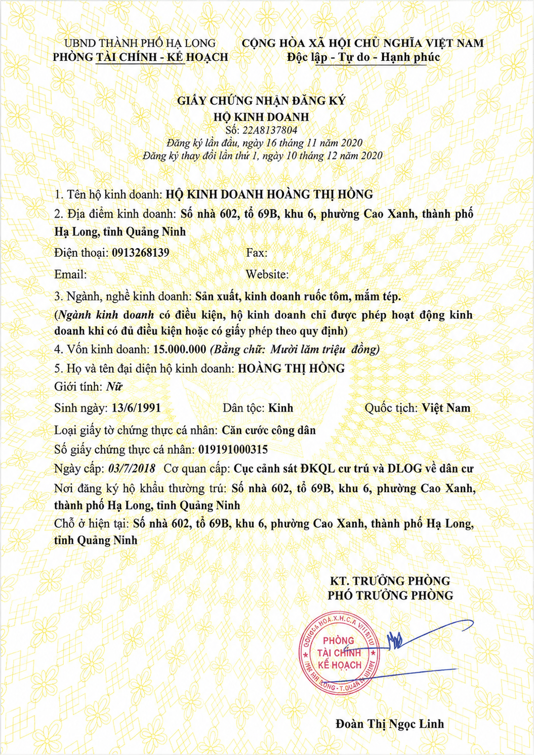 Giấy đăng ký kinh doanh